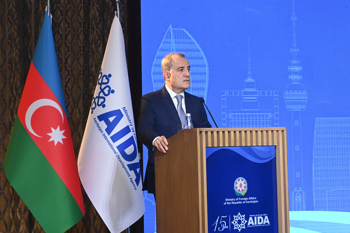 Bayramov_Jeyhun's tweet photo. Pleased to address the Conference marking the 15th anniversary of the Azerbaijan International Development Agency (@AIDAzerbaijan), established in 2011, upon the instruction of H.E. Ilham Aliyev, President of the Republic of Azerbaijan.

Over the past two decades, Azerbaijan has transformed from an aid recipient into an active donor & an increasingly engaged contributor to international development cooperation.

More than 140 countries have benefited from Azerbaijan’s international assistance, with around $400 million allocated through bilateral & multilateral channels since 2020. Our support has reached partners across Africa, the NAM & OIC, as well as Least Developed Countries & Small Island Developing States.

Our approach goes beyond financial assistance. Through South-South cooperation, Azerbaijan shares its expertise & experience in e-governance, public services, education, healthcare & social protection, while continuing to support humanitarian initiatives & capacity-building.

We will continue to strengthen international solidarity & partnerships, share our experience & contribute to sustainable development beyond our borders.