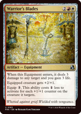 MTGGoldfish's tweet photo. A hodgepodge of abilities calling back to Ajani planeswalkers on an equipment. More previews at https://t.co/eGMDg4DZ91

Source: https://t.co/6zYxwqX0r7 https://t.co/R4oGyyUFa8