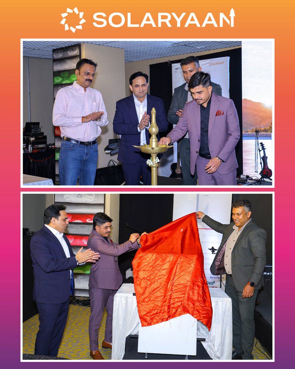 Solaryaan_'s tweet photo. ☀️ Karnataka Embraces Solar Innovation!
SolarYaan’s AIO Series launch in Karnataka marks another step towards smarter, integrated &amp; sustainable solar solutions.
Proud to have Founder &amp; CMD Manoj Patel and Executive Director &amp; CEO Chirag Patel lead this milestone. https://t.co/NVdevEBvLg