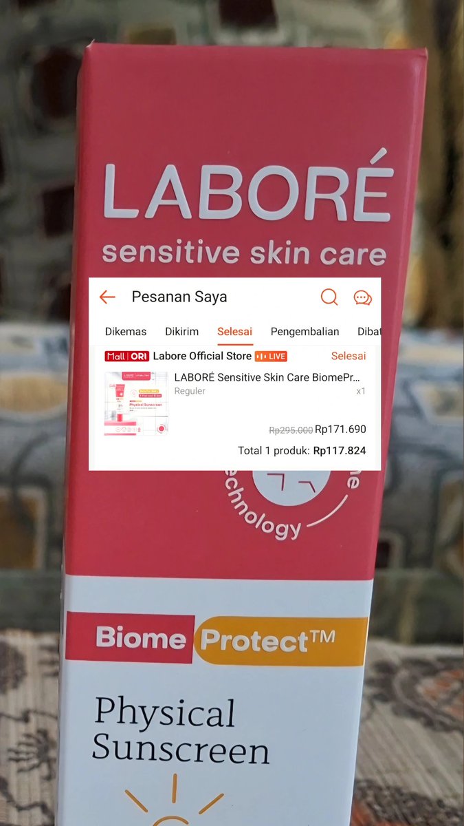 zzrnite's tweet photo. WTS want to sell masih NEW
Labore Sensitive Skin Care Physical Sunscreen 
Price: 117k (samain harga diskon aja)
Bisa COD oren: https://t.co/OO4ivBSnWs
Yuk yang butuh boleh DM yaa https://t.co/kBKSA5c7Uo