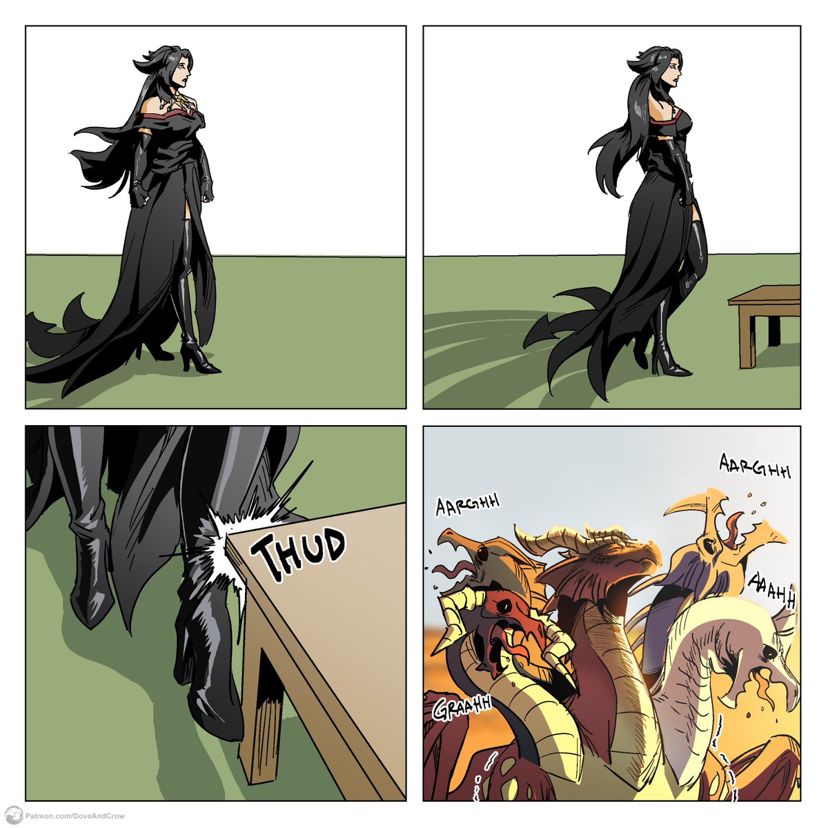 Dove_and_Crow's tweet photo. Saw this meme going around. Decided to do our own. (Character: Tiamat from Dungeons and Dragons.) https://t.co/CXO5y8jf45