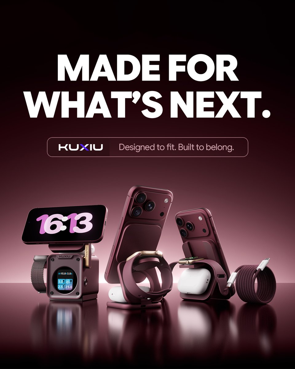 Kuxiutech's tweet photo. MADE FOR WHATβS NEXT.
KUXIU
Designed to fit. Built to belong.
Which one belongs on your desk? Pick one modelπ
#KUXIU #Apple #AppleEvent #AppleEcosystem #TechSetup #DeskSetup #FutureTech #AppleSetup #iPhoneDuo #iPhone18Pro #iPhone18 #iPhone18Promax https://t.co/hZwiJLbQDR
