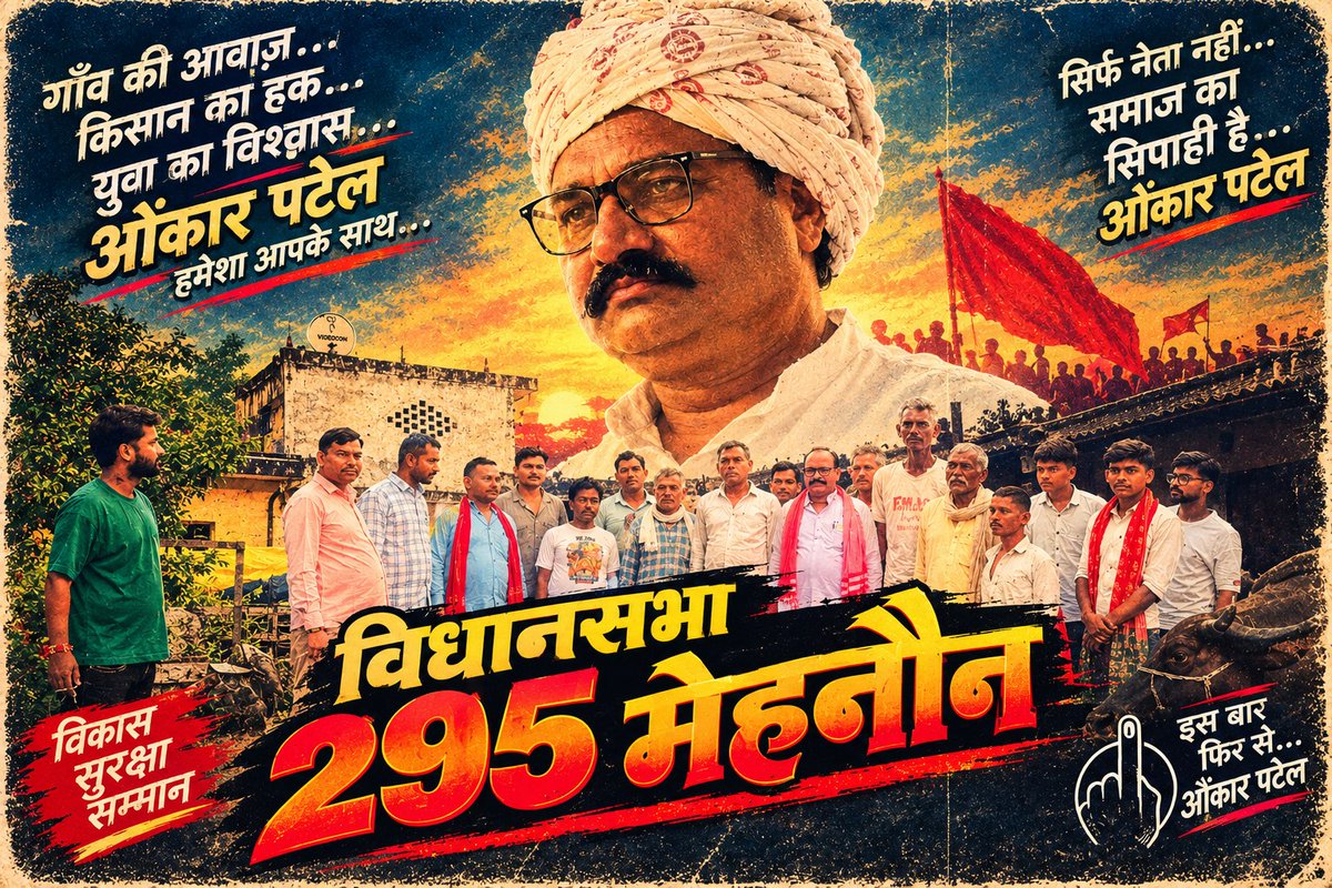 SPashishpatel's tweet photo. आपका ख़ादिम ओंकार पटेल....
विधानसभा 295 मेहनौन....

@yadavakhilesh @OnkarPatel17 @samajwadiparty https://t.co/7D5cYM3pnj