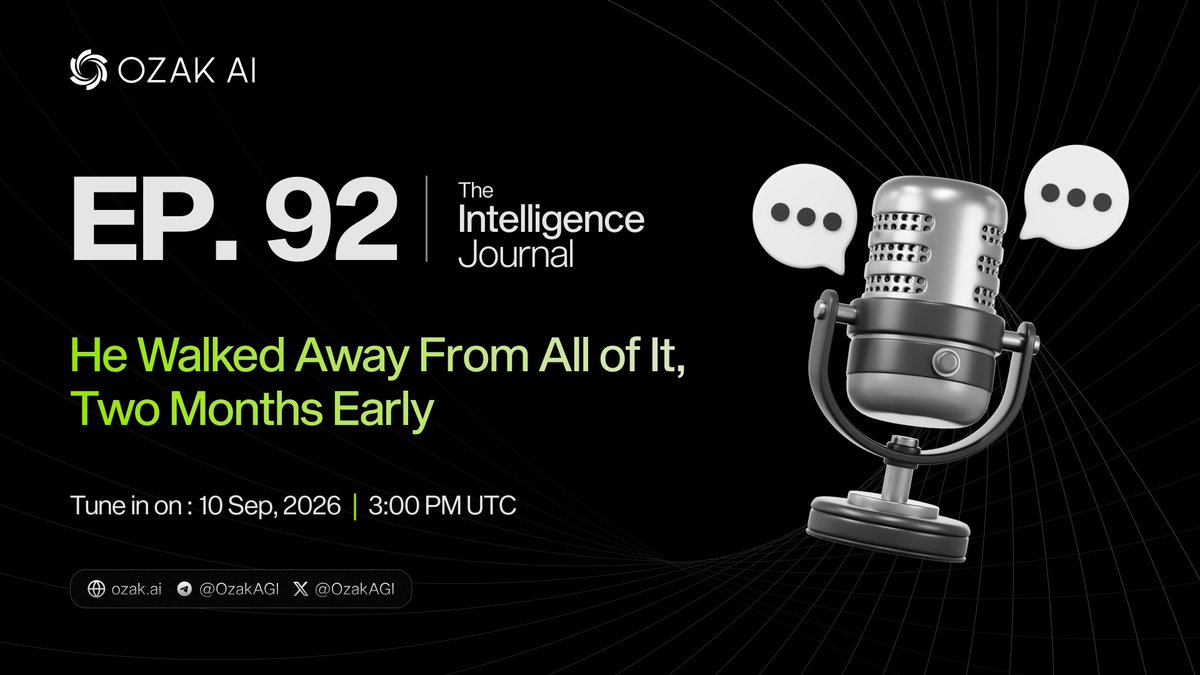 OzakAGI's tweet photo. 🚨 Episode 92 of The Intelligence Journal is here.

He Walked Away From All of It, Two Months Early 🚪💸

Jacob Coxon spent three years doing pretraining research at OpenAI and then Anthropic.

On Tuesday he quit, two months before a single share of his equity vested, and left the AI industry entirely.

His words to Axios: "I no longer have anything to gain by juicing up Anthropic's valuation. I left before any of my equity vested."

His post has crossed 115 million views. The line inside it: "The people building AI earnestly believe that it could kill us all by the end of the decade. This is not a marketing stunt." 🔥

Then Anthropic's own alignment science lead, Evan Hubinger, replied in public: "Jacob is correct here, we really do earnestly believe AI could kill all humans."

Join us as we break down:

- Why forfeiting the equity is the entire story, and how it strips away the one argument always used to dismiss safety departures.

- What it means when a frontier lab's own alignment lead confirms the warning on the record instead of denying it.

- Whether any of this changes a single incentive inside the race, or whether the market simply prices it in and keeps building.

🗓️ Date: Sep 10, 2026

⏰ Time: 3:00 PM UTC

📍 Set your reminder: https://t.co/A4vjCrfkBg