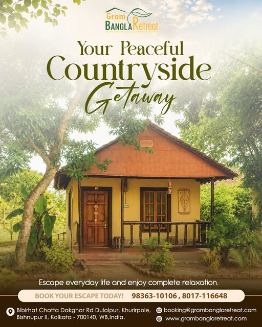 RetreatGram's tweet photo. Escape the ordinary and reconnect with nature at Gram Bangla Retreat.  Enjoy peaceful surroundings, authentic countryside charm, and the perfect break from everyday life. Your relaxing getaway is waiting—book your escape today!
 98363-10106 | 8017-116648
 booking@grambanglaretreat.com
 https://t.co/e6FVbxHCul
#GramBanglaRetreat #SummerEscape #WeekendGetaway #NatureStay #PeacefulLiving
