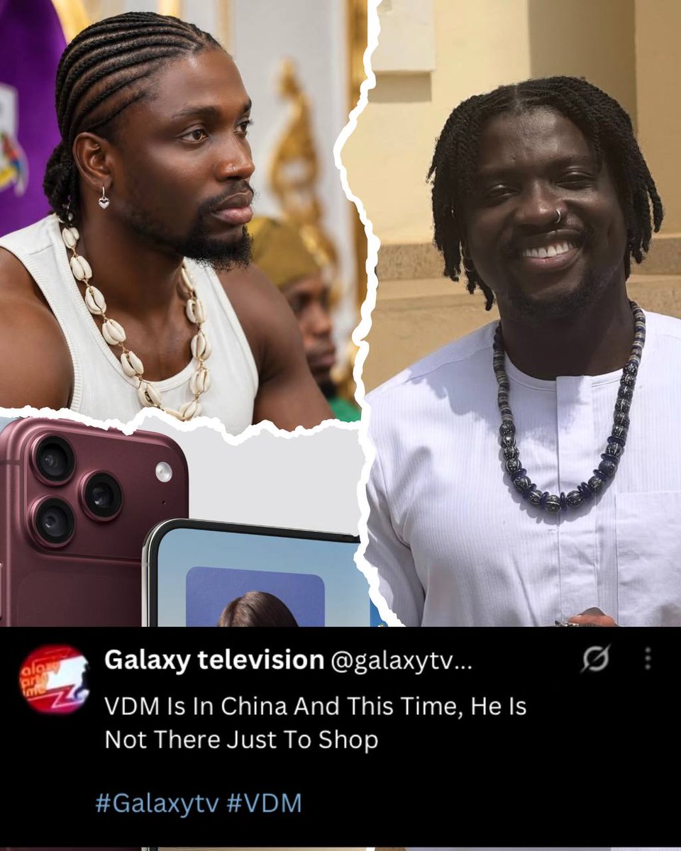 galaxytv's tweet photo. VDM IS IN CHINA, AND THIS TIME, HE IS NOT THERE JUST TO SHOP.

He’s heading straight to the Apple Store with one thing in mind: getting the new iPhone 18 for Nigerians at its original price, that often comes with the Nigerian market. https://t.co/dgKFQhwAV1