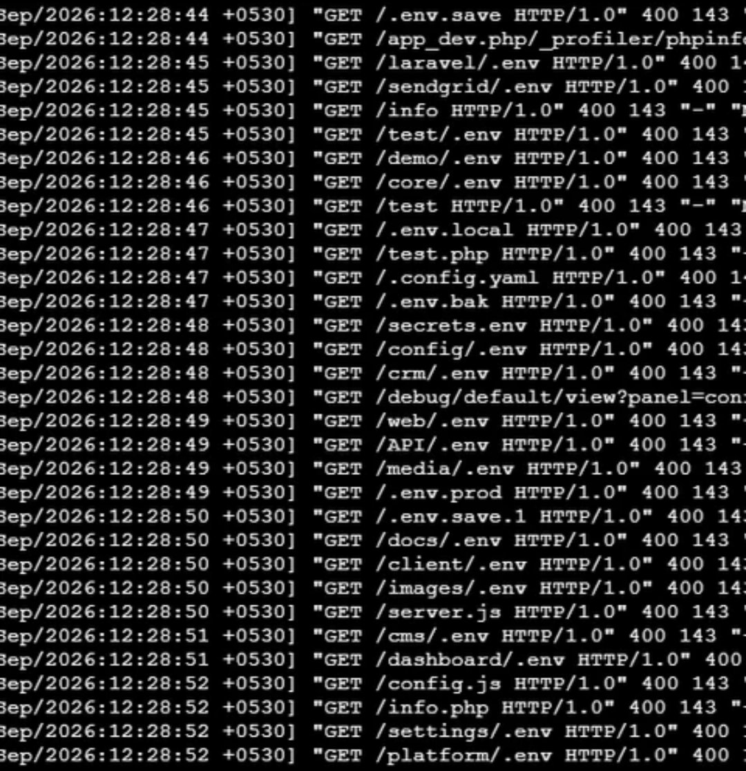 aakash_env's tweet photo. Someone is trying really hard to get the.env file💀 https://t.co/7xATET988c
