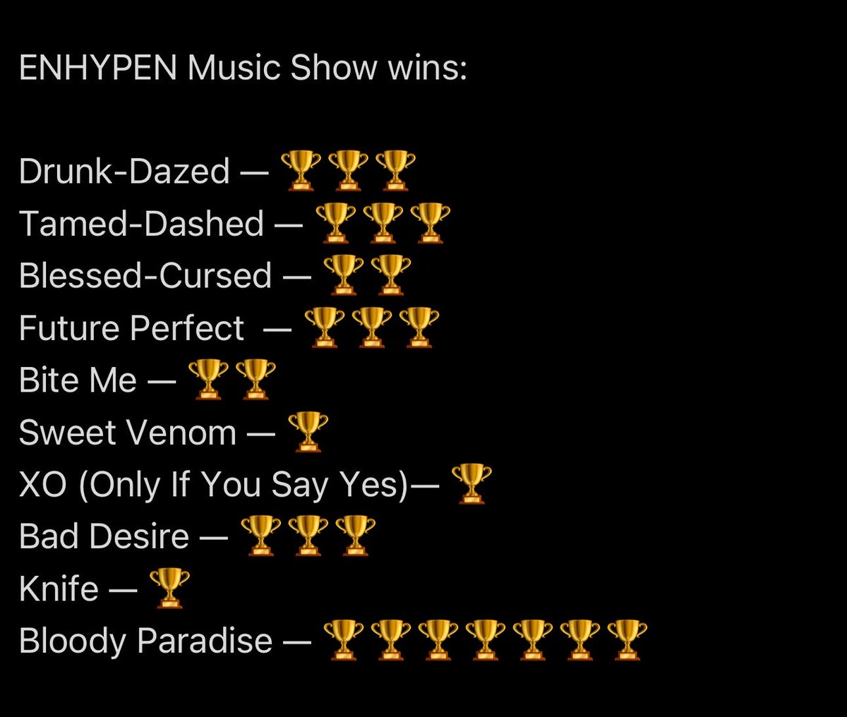 jayjongalaxy's tweet photo. ya tuhqn.. gimana cara kita ngejer pencapaian di comeback selanjutnya ya.. the sin:bliss udah 7 piala aja.. https://t.co/44WEJ9FSSo