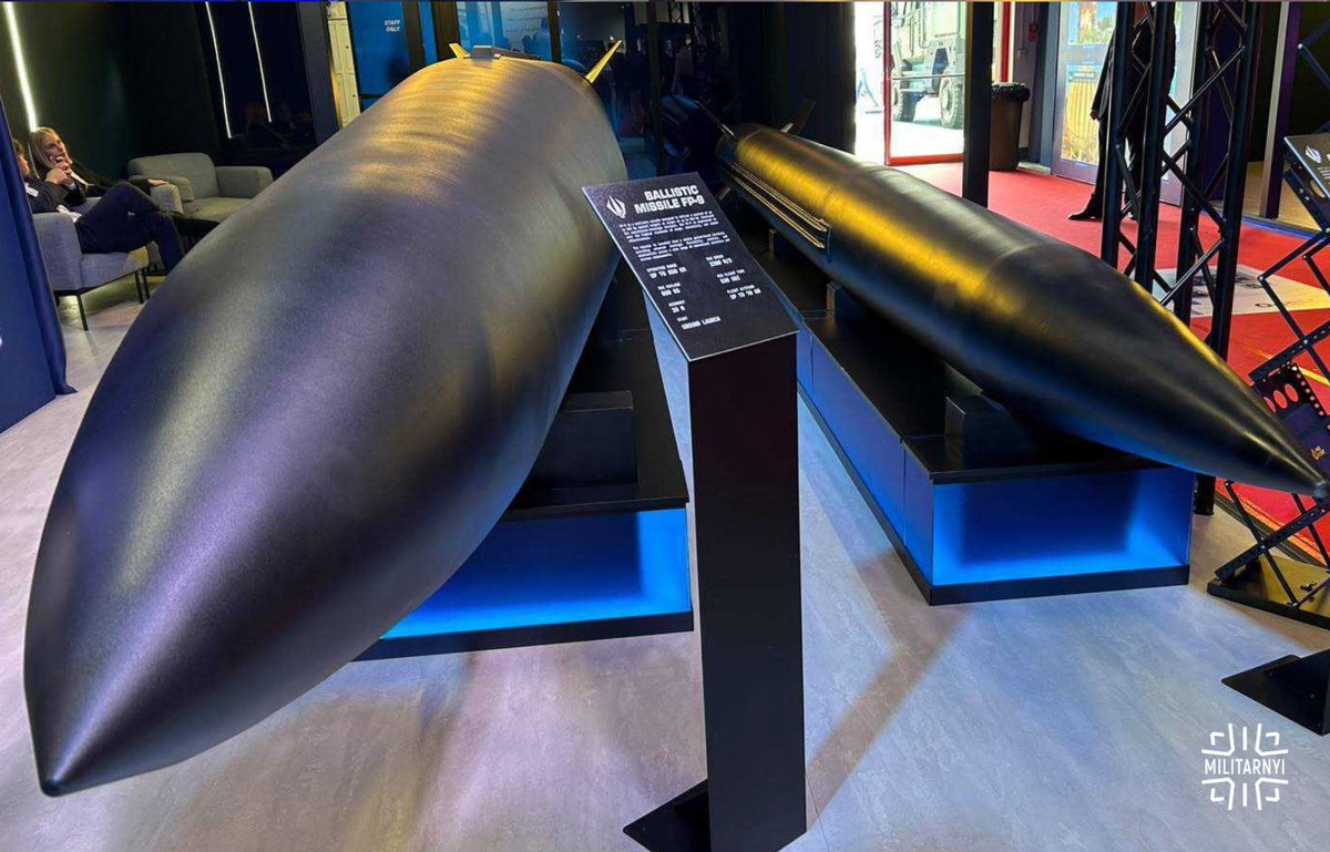 front_ukrainian's tweet photo. ❗️Ukrainian company Fire Point has begun military trials of the FP-7 tactical ballistic missile, which has already completed ground/lab and flight tests and is now in the codification stage. CEO Iryna Terekh said the missile could enter use in weeks rather than months. Codification was previously expected to be finished by the end of 2025, but the timeline slipped. FP-9 is currently in flight tests; because of its long range and insufficient test territory inside Ukraine, its military trials may move directly to strikes on Russian targets. Both missiles were displayed at MSPO 2026 in Poland.
Source: Militarnyi.