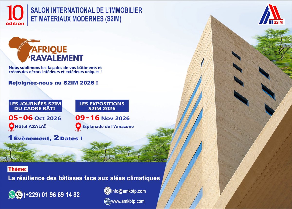 AfrikRavalement's tweet photo. Afrique Ravalement sera au rendez-vous ! Venez découvrir notre savoir-faire en ravalement de façades et en création de décors intérieurs et extérieurs, échanger avec notre équipe et explorer nos solutions pour vos projets.

📍 Rendez-vous au S2IM 2026. https://t.co/vUc4m6VGNk