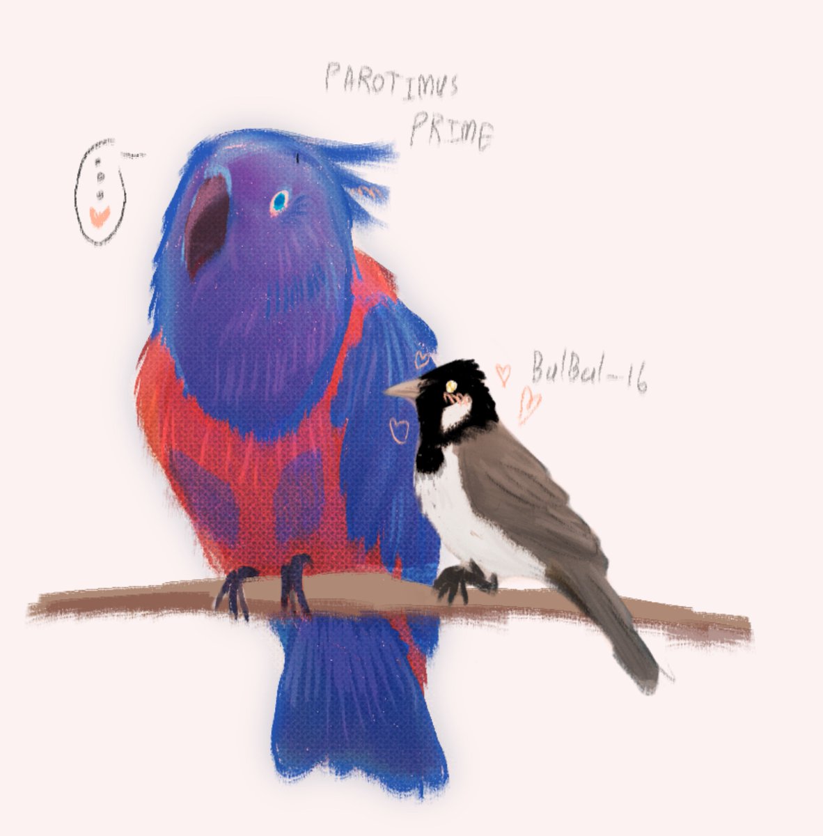 Starry_Aurret's tweet photo. saw this pic and said oh my allah is this bulbul-16 and parrotimus prime?? #dop #optimusprime #d16 #transformers https://t.co/SF40SQJ7rV