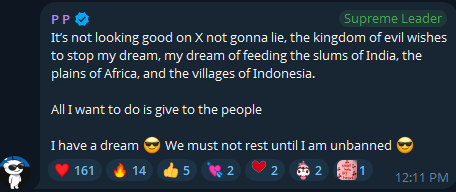 PPxFanPage's tweet photo. If we truly want to change the world, we must support @pp_privatejet . We’re hoping to see him unbanned on X soon. 🌍✊❤️

#FREEPP https://t.co/UoEGBcARgB