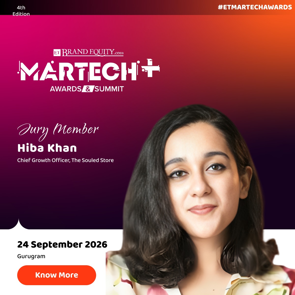 ETBrandEquity's tweet photo. Hiba Khan and Anand Bhatia join the jury for the 4th Edition of ET BrandEquity MarTech+ Awards &amp; Summit, bringing expertise across growth, data, analytics and customer-led transformation

24 September | Gurugram

Know more: https://t.co/PZoD8H6P8u

#ETMarTechAwards #MarTechAwards https://t.co/yZ0dcJL0FD