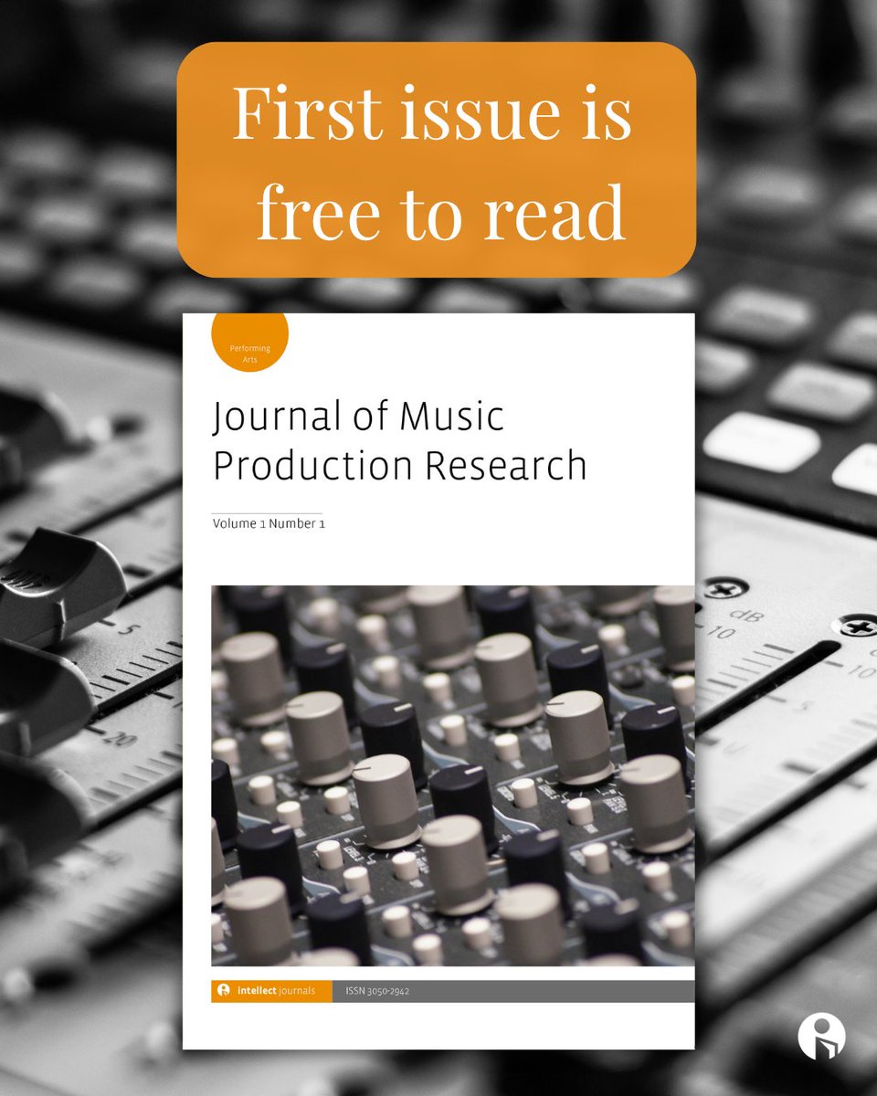 IntellectBooks's tweet photo. The first issue of the Journal of Music Production Research is free to read! 

Edited by Austin Moore this inaugural edition brings together six diverse articles that span the range of JMPR’s arts to science continuum.

Read it 👉https://t.co/q6CO7DYyUZ https://t.co/QqDRvsYOYL