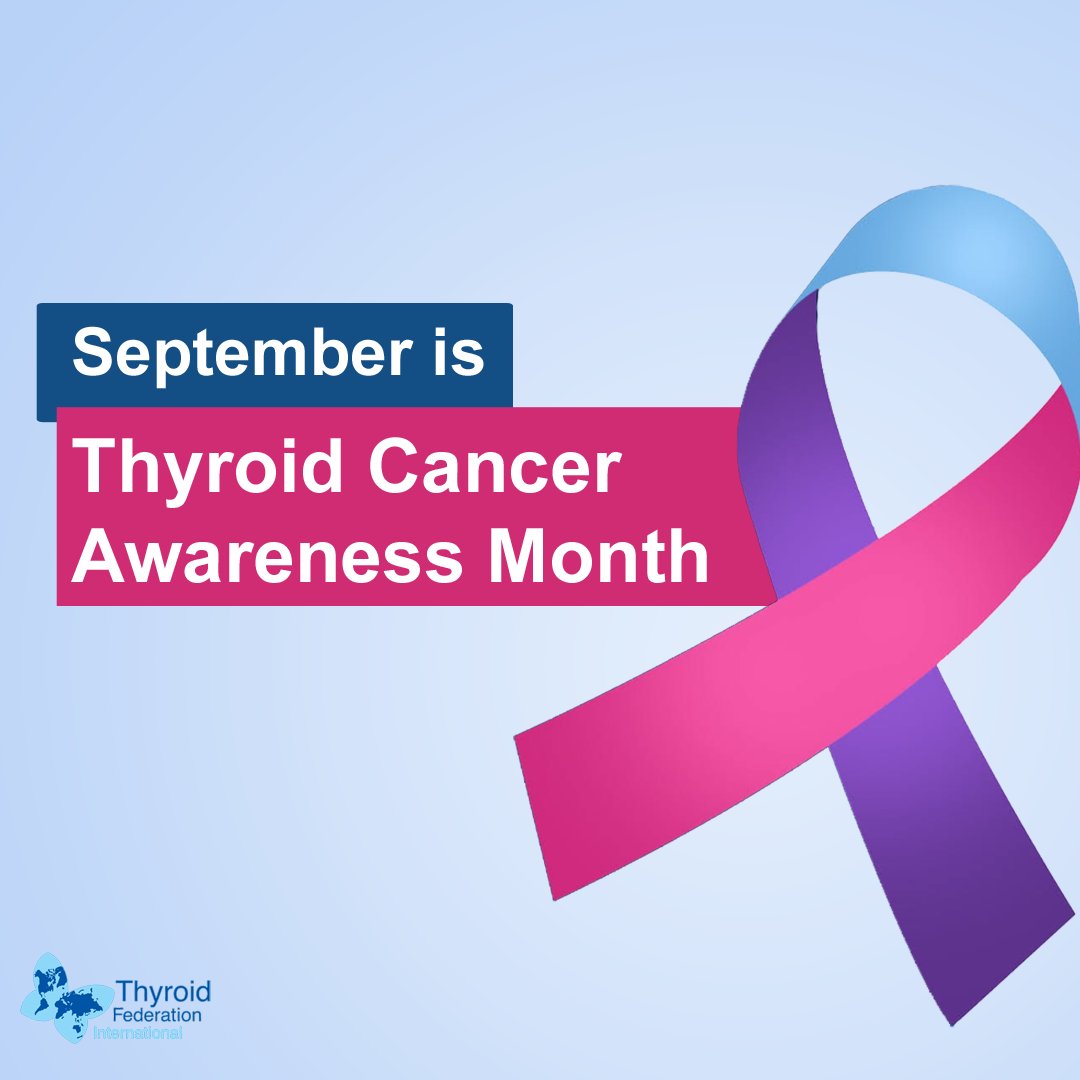 ThyroidFed's tweet photo. September is Thyroid Cancer Awareness Month
On Thyroid Cancer  Awareness Month, we want to draw attention to the rising incidence of thyroid cancer globally. It can affect anyone, may not cause symptoms, yet if there is suspicion, check your neck and ask ultrasound appointment. https://t.co/gBBKD1kXAc