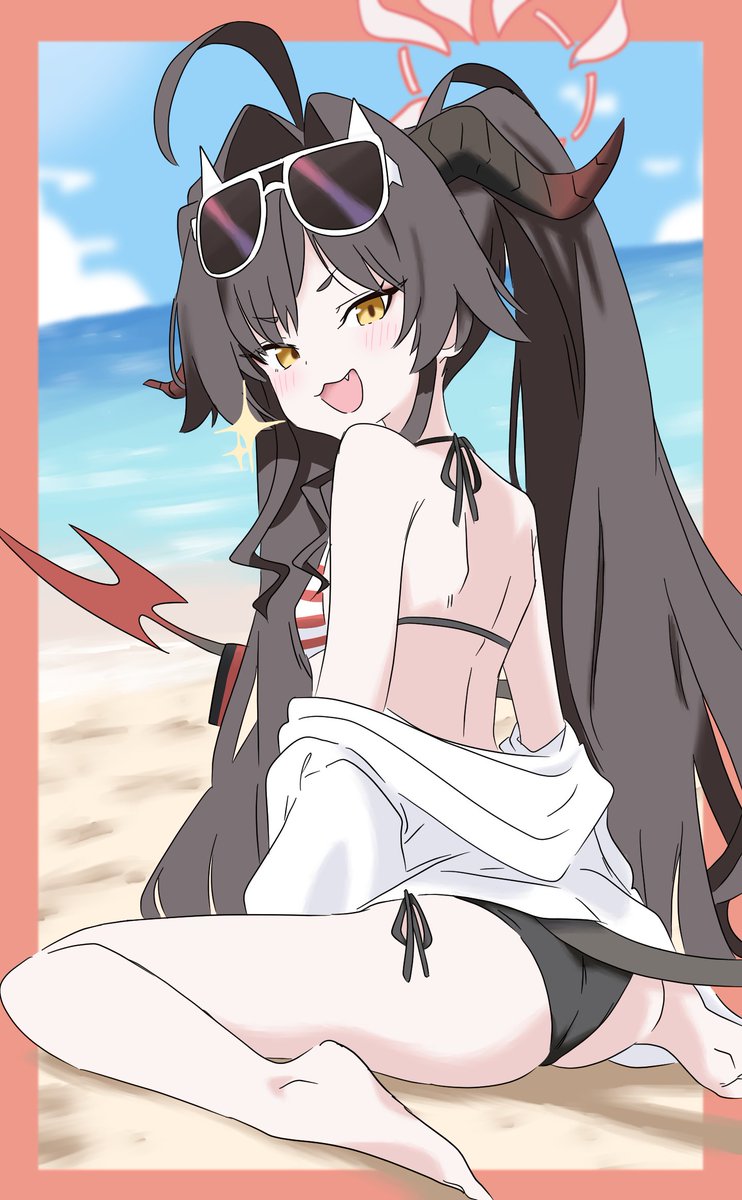 Retreat_il's tweet photo. 海もいいものだな、先生　みたいなカスミ https://t.co/IN2ZZP9jCS