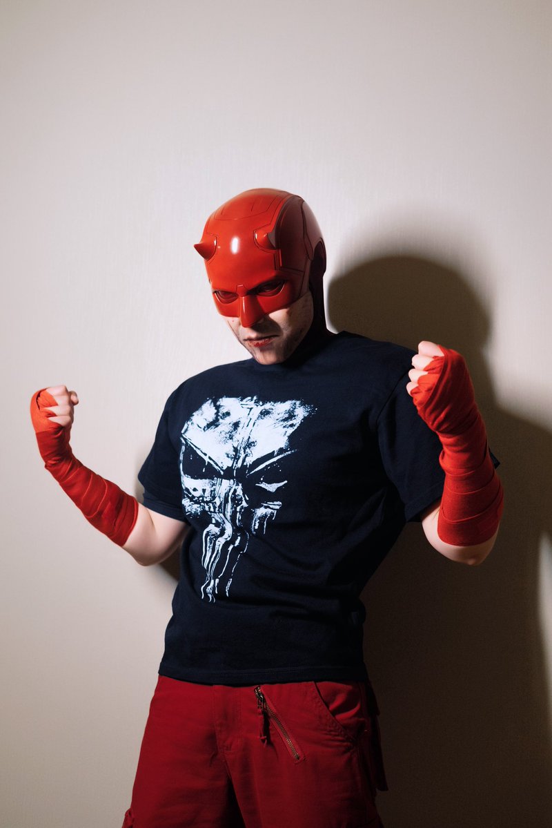 Linlin940322's tweet photo. Some DD in Punisher’s T shirt 🤪🤪🤪
#Daredevil #Punisher #Fratt #cosplay https://t.co/siQp7BzkGS