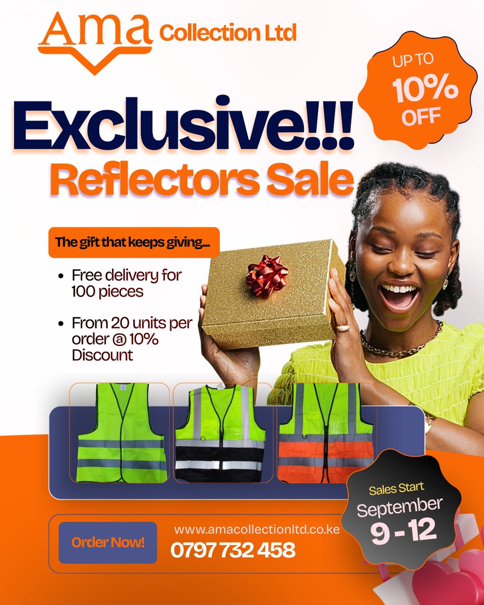 _amawear's tweet photo. 🔥 REFLECTORS SALE! 🦺10% OFF when you order 20+ pieces + FREE delivery on 100 pieces.Different sizes &amp; colours available. Sale ends 12 Sept!📞 0797 732 458 | 🌐 https://t.co/cIfdZNeoUf#AmaCollection #Reflectors #ItsPossible https://t.co/531oUzHJsW