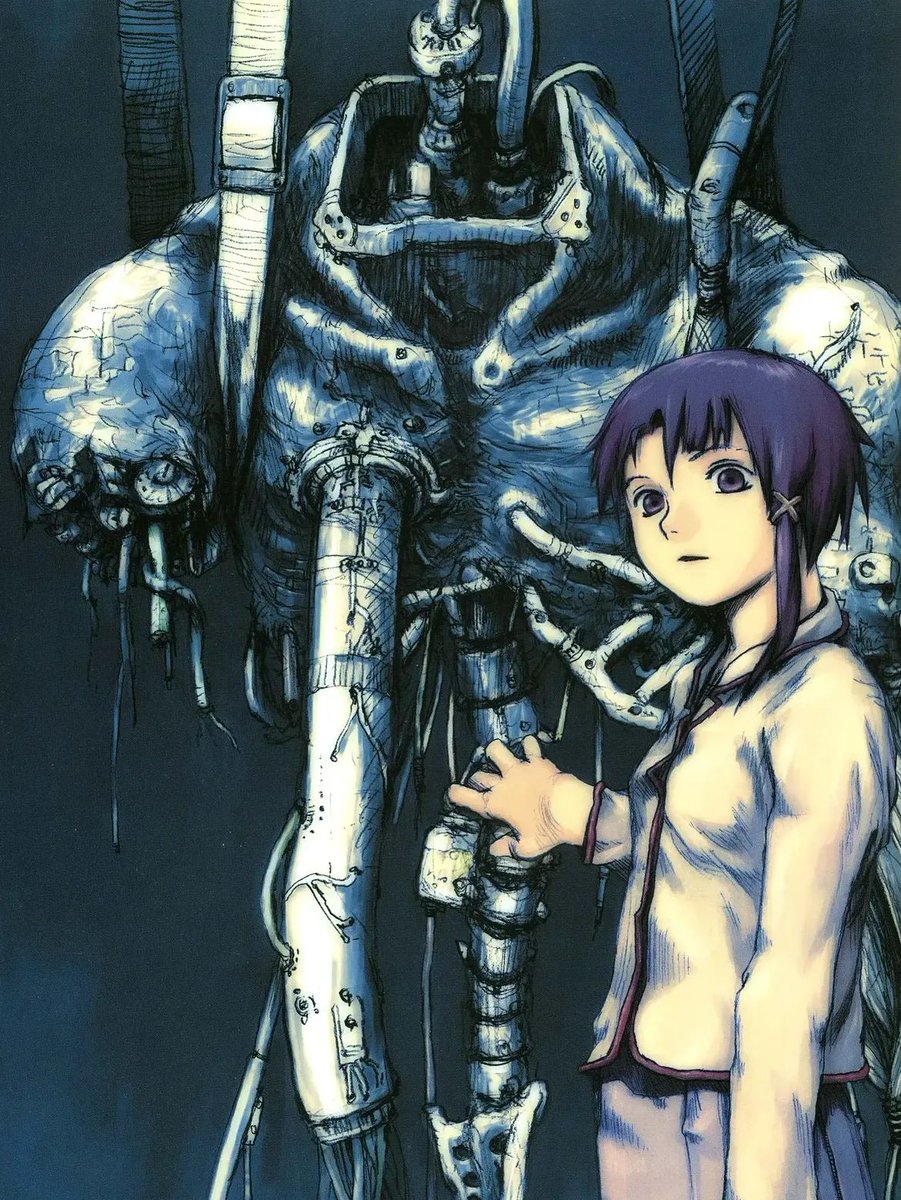 3CC0__'s tweet photo. Serial Experiments Lain illustrations by Yoshitoshi ABe https://t.co/egH7EC99mq