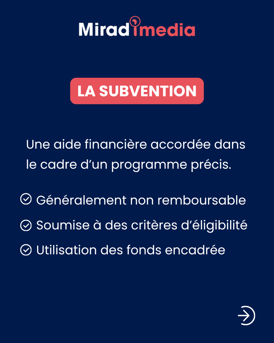 MiradiMedia's tweet photo. Un prêt ou une subvention peuvent aider une entreprise à se développer, mais ils ne fonctionnent pas de la même manière.
Comprendre leurs différences permet de choisir une solution adaptée à ses besoins. https://t.co/urTx7CUczd