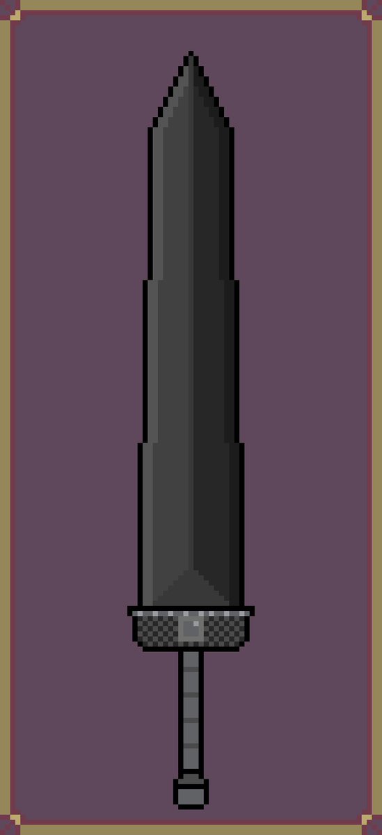 untamal20's tweet photo. Pixel art of the greatsword from Dark Souls 3. I find it curious that in this saga, where decadence is a recurring and important theme for the story, and most of the things you can find in the games that were in the previous ones will be damaged or in ruins But the greatsword https://t.co/yMoQiW4bsg