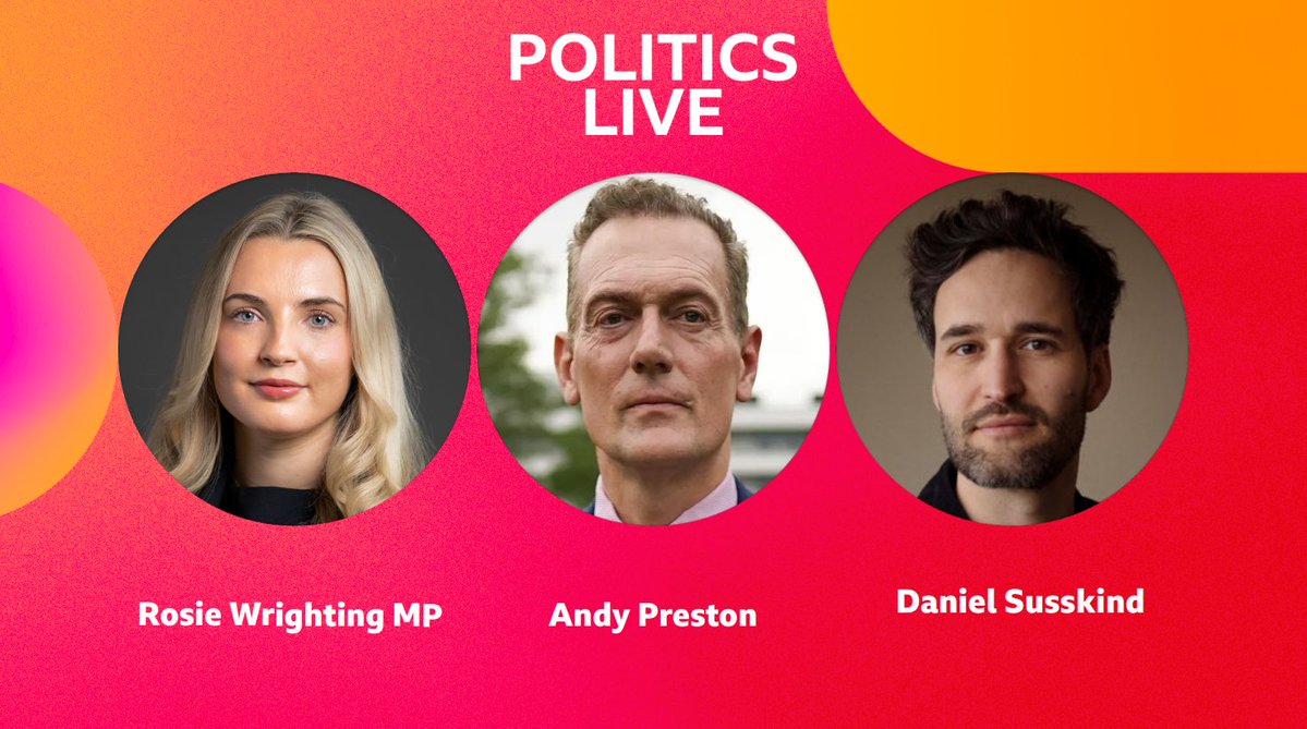 BBCPolitics's tweet photo. On Thursday's #PoliticsLive

Rosie Wrighting MP, Labour MP 
Andy Preston, Conservative donor and former mayor of Middlesbrough 
Daniel Susskind, economist and author 

12:15pm BBC Two https://t.co/EP9j0PYmJN https://t.co/mbKd83b57g