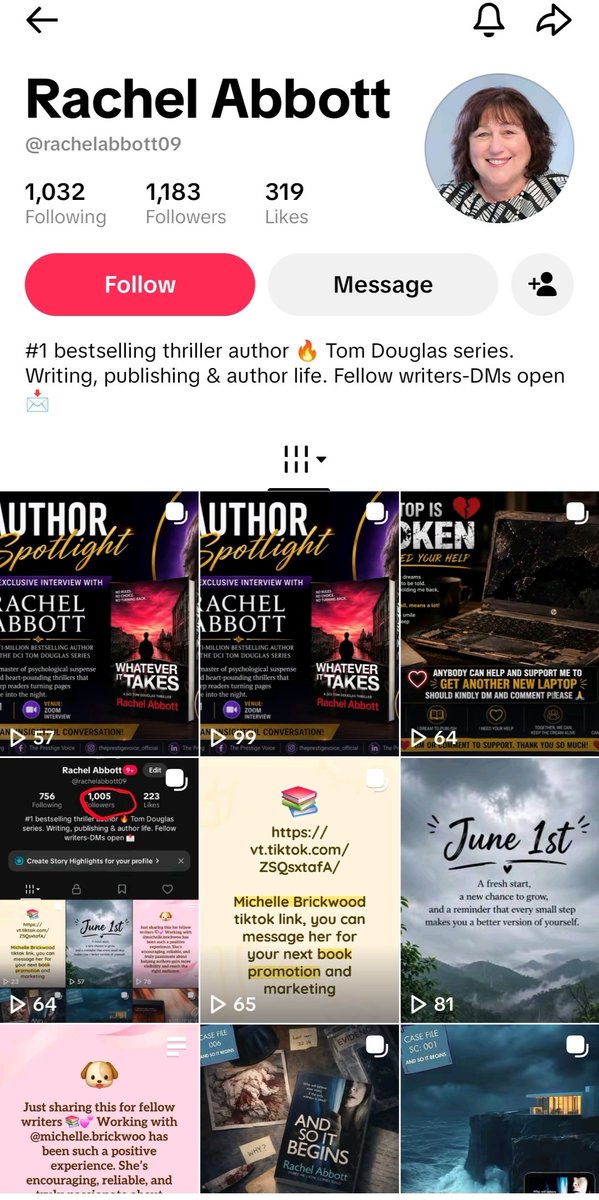 chrisadeanthony's tweet photo. I’ve come across one of the scammers who used my recommendation videos to deceive people. They were also using a fake account on TikTok and pretending to represent Author Rachel Abbott.

#author #writer #book https://t.co/MSMeNLjgHF