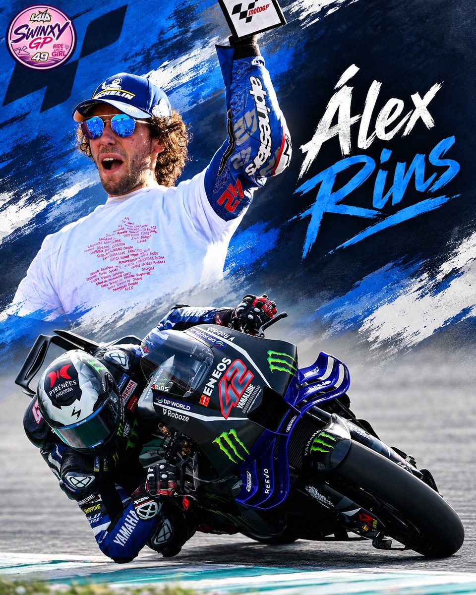 Swinxy's tweet photo. Álex Rins ha anunciado su retirada del motociclismo, dejando caer que se pasará a los coches.

El piloto catalán de 30 años dice adiós tras una trayectoria realmente exitosa:

6 victorias en MotoGP y 18 en el Mundial.
18 podios en MotoGP y 58 en total.
Tercero en MotoGP 2020.
Subcampeón de Moto2 2015.
Subcampeón de Moto3 2013.
Campeón España 125 2011.

Solo nos queda darle las gracias por todos los momentos que nos ha regalado y desearle la mejor de las suertes en su nuevo proyecto.