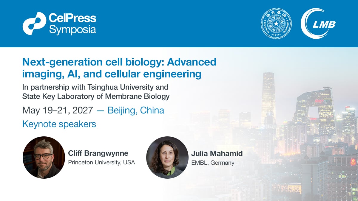 CellReports's tweet photo. Hear from world-leading researchers at Cell Press Symposia: Next-generation cell biology! #CPSNextGenCellBio27 May 19–21, 2027 | Beijing
Featuring keynote speakers Cliff Brangwynne and Julia Mahamid alongside an outstanding international faculty.
https://t.co/akM7F3kDsX https://t.co/zs8c0QU2Fi