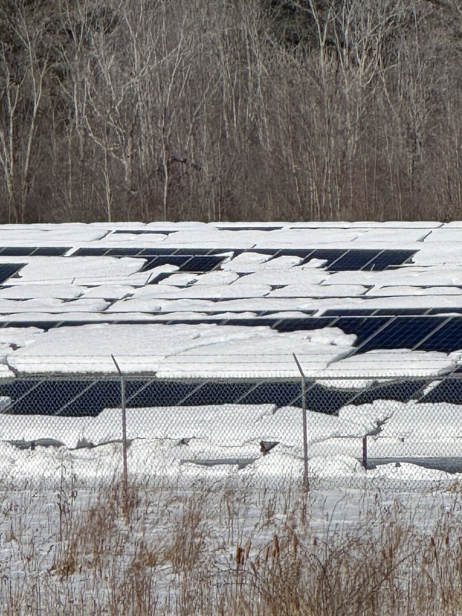 alex_fasulo's tweet photo. Here’s a reminder of what ORES solar complexes are going to look like in Upstate NY by the end of November. 

Politicians and @NYSERDA love to post AI images or commercial imagery from other states when they write about solar. 

These are images I personally captured from December 2025 to March 2026 this past winter.  

The panels will generate 0% during blizzards. This was documented on the NYISO dashboard at the end of January 2026. 

When we need the power most in our climate, solar fails. And with tens of thousands of panels mutilating our environment, no one “clears the snow off them.”

Go see for yourself in 2-months!