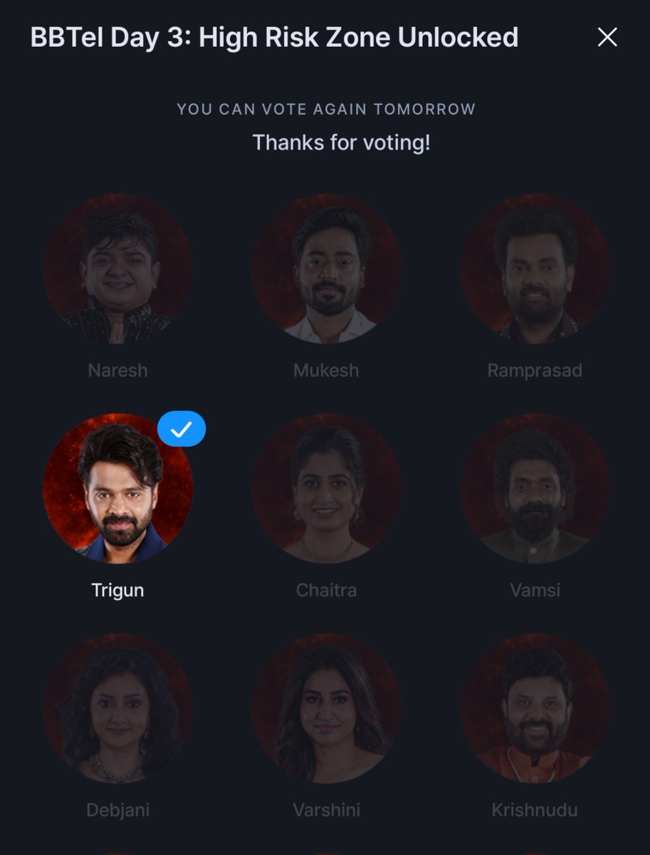 Dada_1439's tweet photo. Ee week antha naa votes #Thrigun ke 💥💥💥

#BiggBossSeason10 #BiggBossTelugu10 https://t.co/WFHSH4mLL3