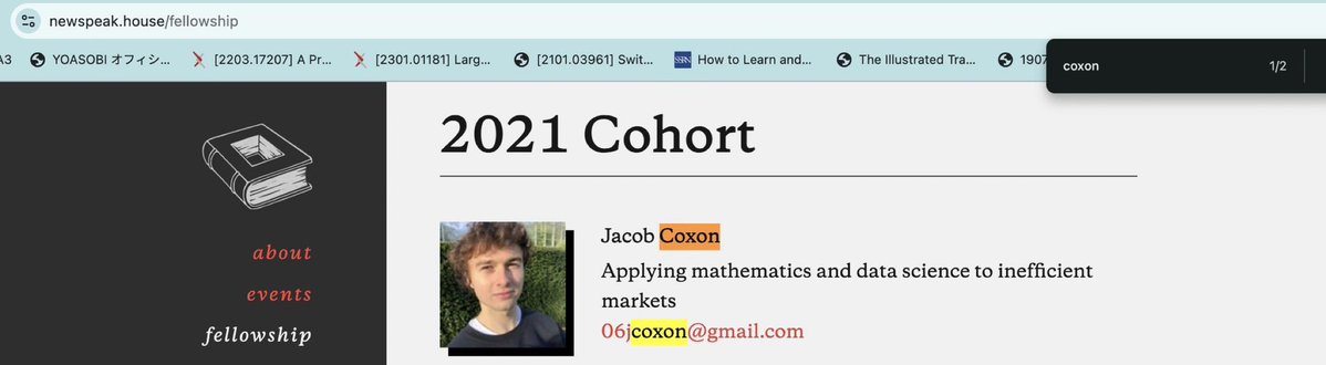 ParkerThayer's tweet photo. Brian has a great find here: Jacob Coxon, the kid who worked at Anthropic for a whopping two months before resigning, worked as a fellow for a Left-Wing political advocacy group in 2021. https://t.co/8MBUIj4m9V