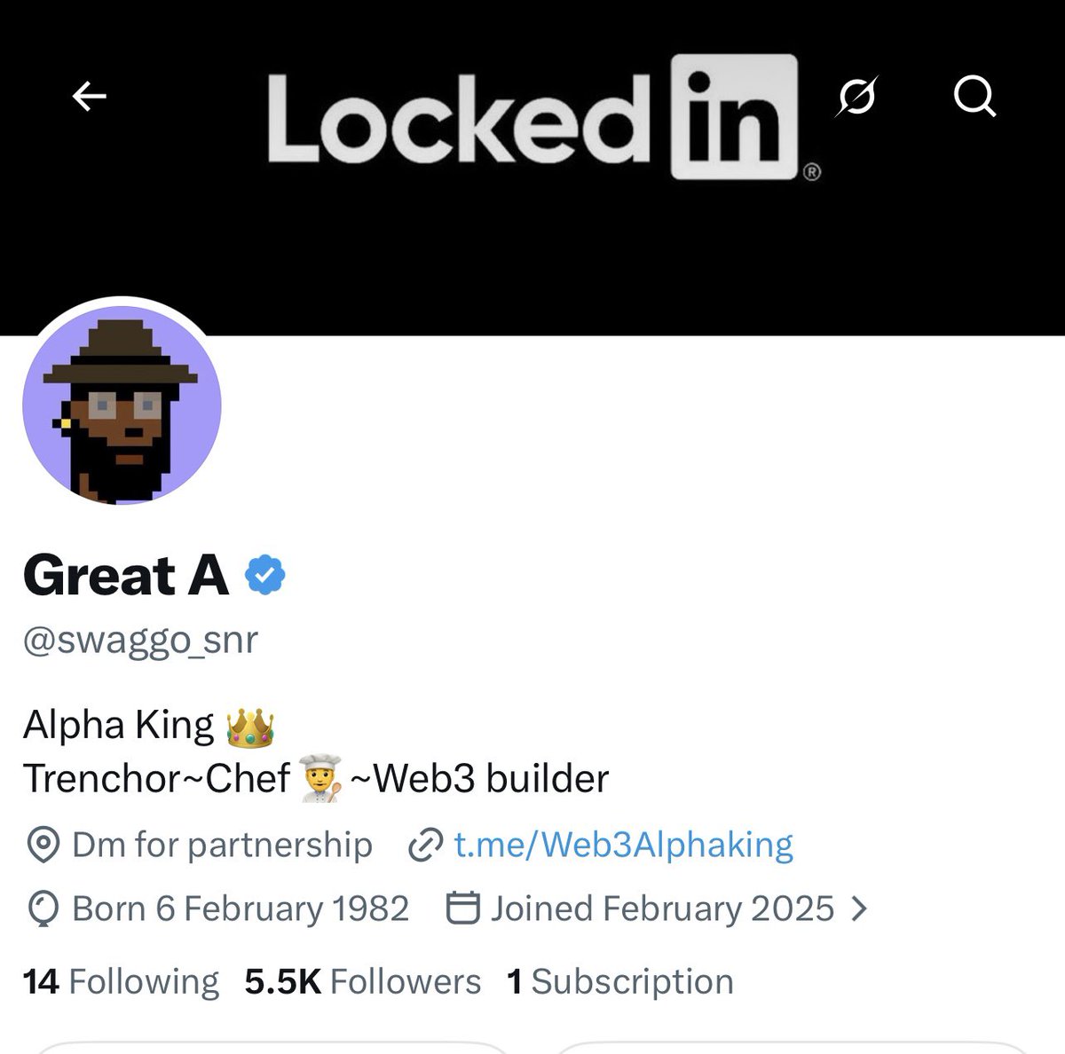 swaggo_snr's tweet photo. Yoo Chat
It’s DawG here😇
After getting hacked & Recovering
We are finally back

We’re about to experience some good meme & utility run
And I’m here to Cook & make sure y’all are eating good from now on🔥
Let me make it up for the times off😇

Keep tabs here cos we’re about to go parabolic fr!! Who’s with me👀