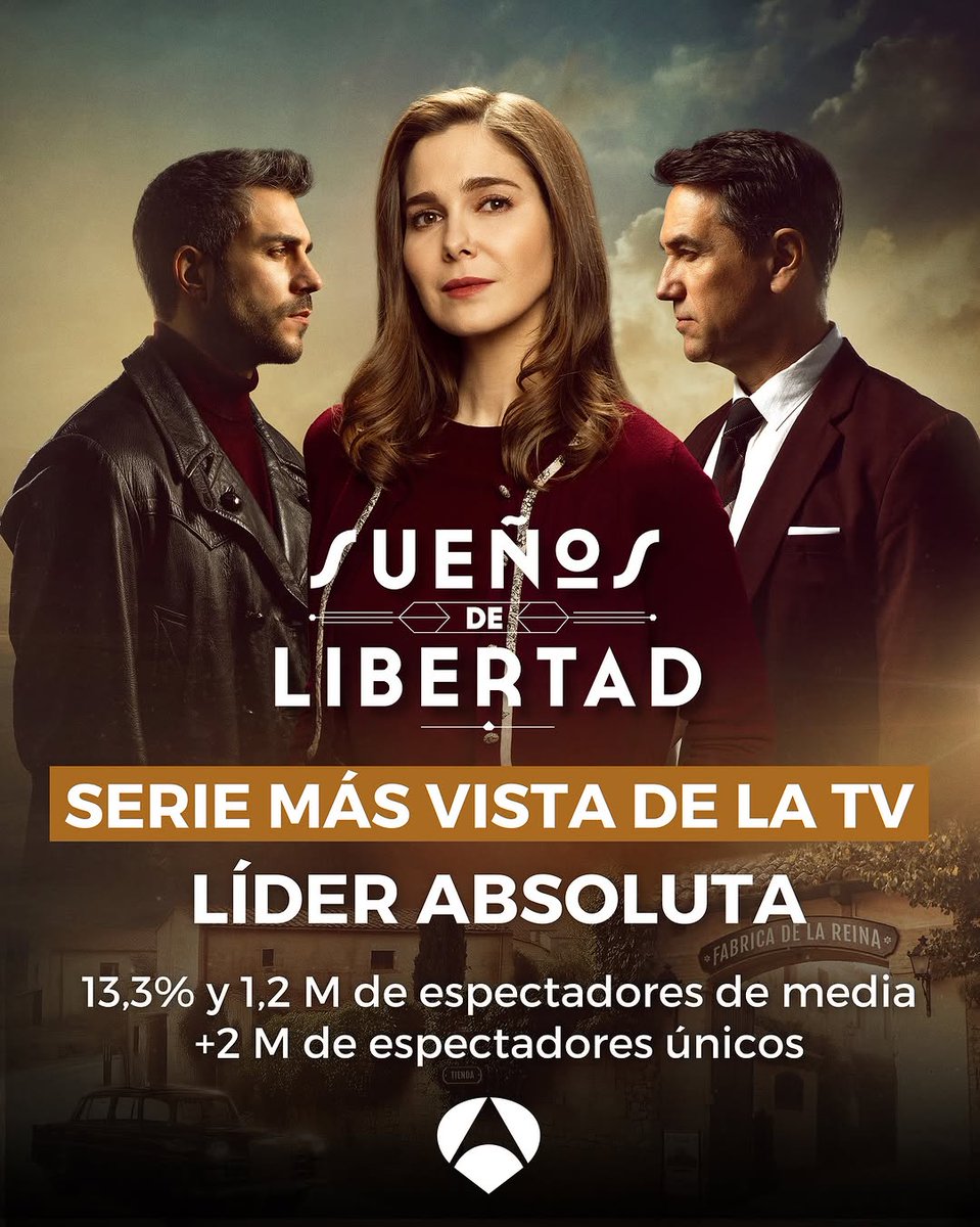 natasanchezmo's tweet photo. VISTA de la TV un día más.

🏆 La ficción de  LIDERA con un 13,3% de cuota de pantalla, aventajando en +5,2 y +4,8 puntos a sus competidores.

👥 Promedia 1,2 millones de seguidores y supera los 2 millones de espectadores ún... https://t.co/8A5299jaml