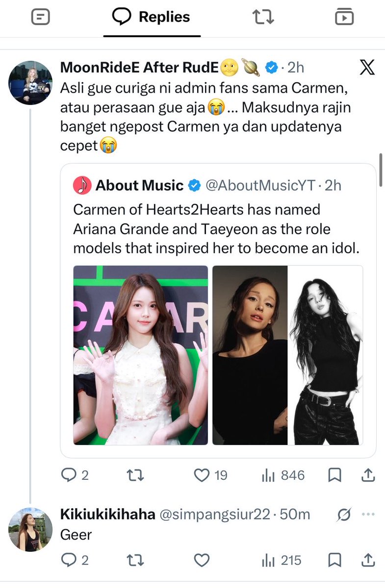 dailyofcarmen's tweet photo. Ada yang obsesi sama carmen, sampai semua postingan hachu dia komentari. Meninggalkan komentar kebencian. Hachu please RnB akun ini @simpangsiur22 jangan berinteraksi, atau terpancing emosi. Jangan biarkan dia ada di TL kalian. https://t.co/UyQgt5vyQ2