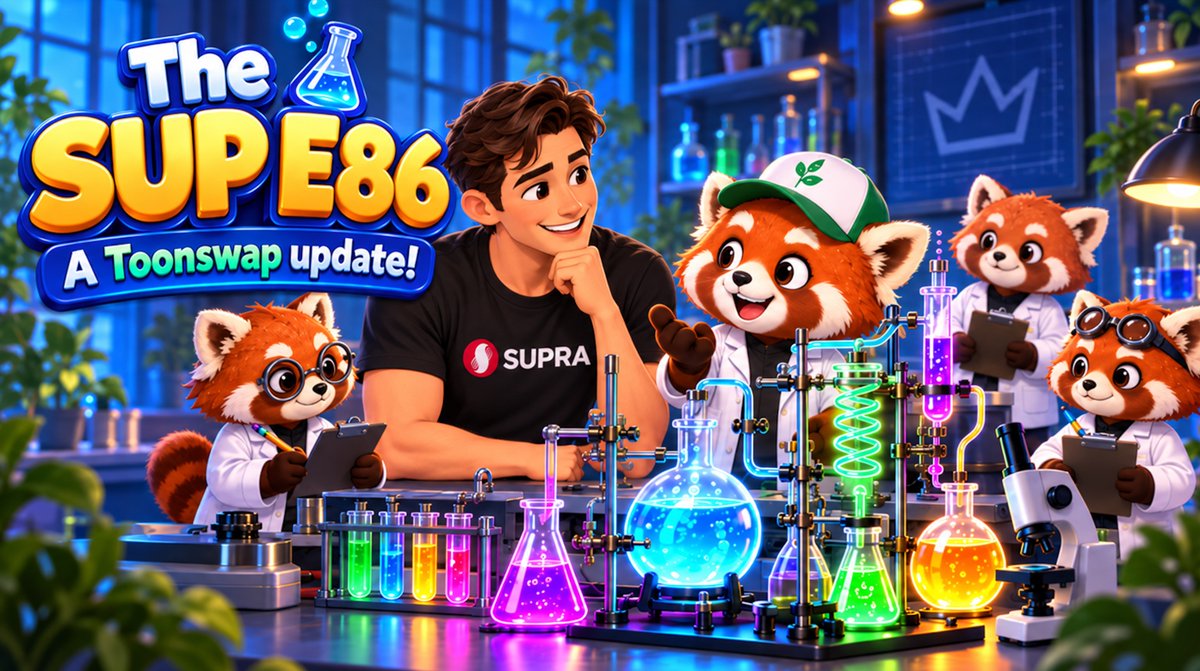 SUPRA_Labs's tweet photo. We have @toonswapsupra on today's SUP E86! 🐼

We'll be hearing updates on where they're at and what's cooking.

⏰ 3pm UTC
📍 Here on X and on our YT

See you later, frens. 🤟 https://t.co/3xatvINLi0