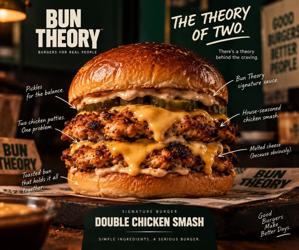 debojit5ez's tweet photo. There’s a theory behind the craving. 🍔
Two patties. One conclusion.
Presenting - "BUN THEORY"
@CSEPlanB @IndiaFutureAI
#AIAdvertising #AIFilm #FoodieLife https://t.co/g3TUIK1TLq