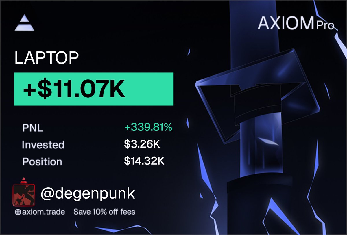 punkofpunks's tweet photo. trade on axiom to win

https://t.co/bnJGSTFN42 

made 11k on base:0xb095274743941e953c746f9c228da9c18bb6ec29 from the first few seconds i knew its a rug but i made it fast enough https://t.co/NuBPhyhMC9
