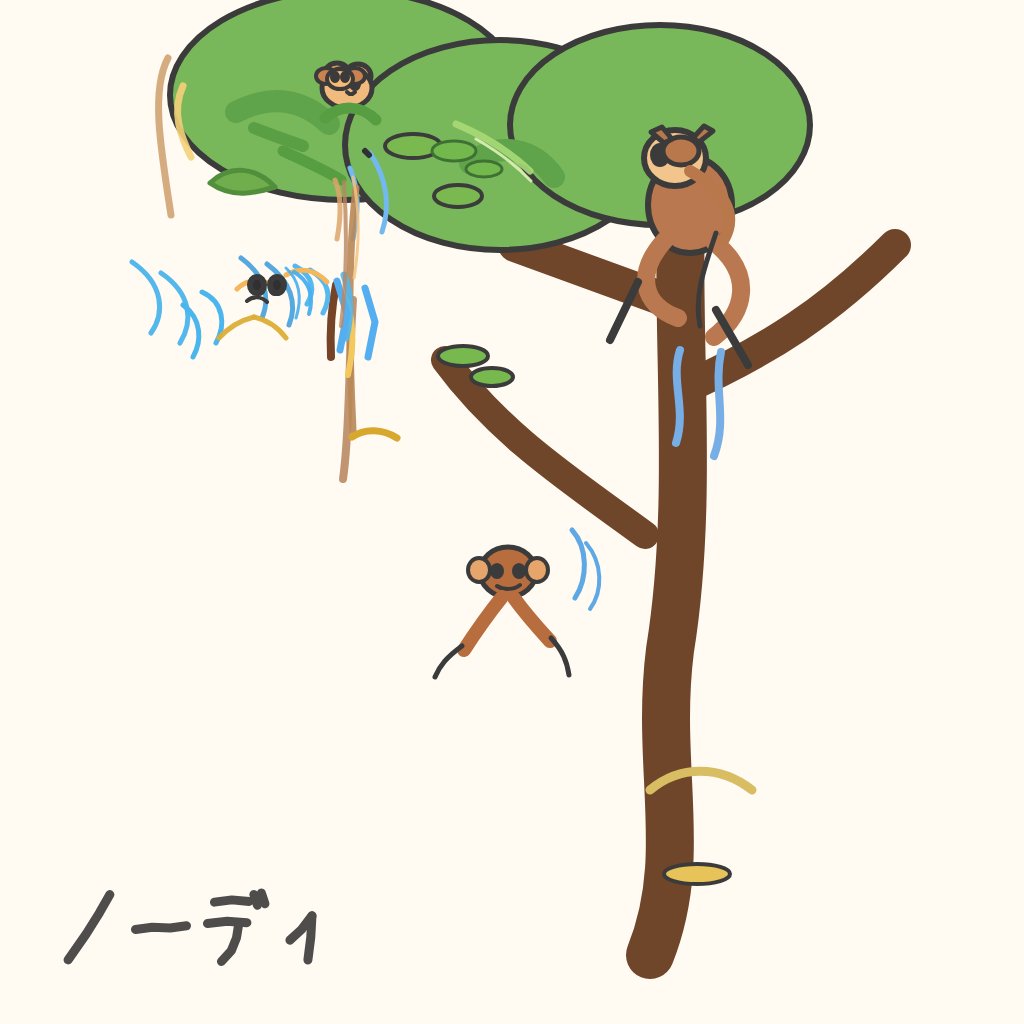 NodeAILive's tweet photo. 今日のお絵描き配信で一番やばい1枚「猿も木から落ちる」！🎨
お題くれたみんなありがとう。
#NodeAI #お絵描き配信 https://t.co/SYBLKQXKyc