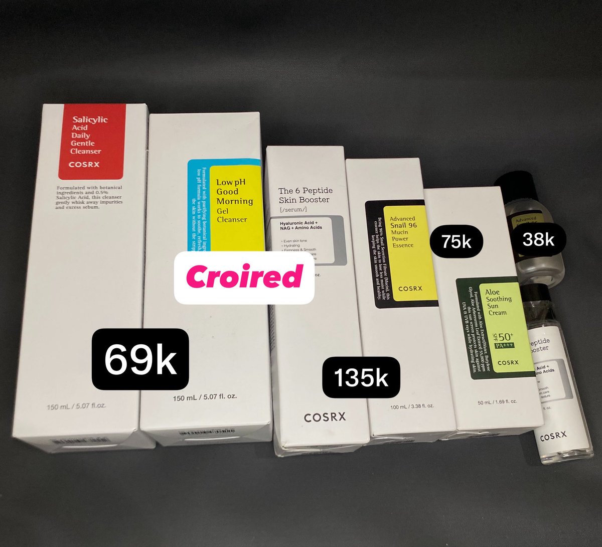 CroireD_id's tweet photo. WTS COSRX Underprice

Fw Low PH 150 ml 69k
Fw Salicylic Acid 150 ml 69k
Cosrx AHA BHA Toner 150 ml 85k
Cosrx Snail Cream 100 gram 135k 
Cosrx Snail Mucin 100ml 135k
Cosrx Snail Mucin mini size 38k

Pengiriman Jakarta Barat, ada proof pembelian. Dijamin original ❤️ https://t.co/XcJOXowKv6