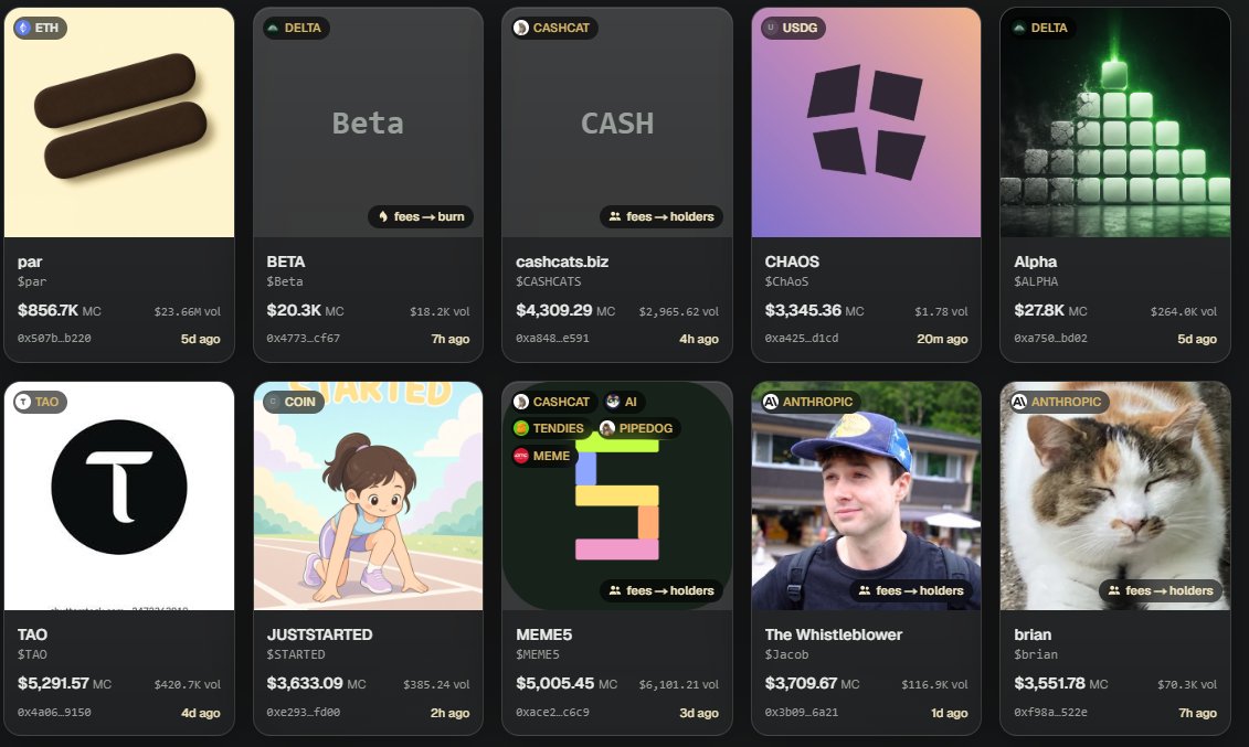 DjGriffith's tweet photo. Why $PAR is the endgame for every other launchpad is that you can pair tokens with literally anything.

It can be $ETH, a new trending onchain coin like robinhood:0xe8ffd7e24187f72afb08d75b1bb13088a989a791 or $CASHCAT, or even a basket of different coins all at once.

The opportunities are limitless, and creators have already made 600+ ETH in fees.

It is a matter of when, not if, $PAR flips $PONS.

It suits the degen appetite far better, and it makes no sense that it is still sitting sub 1m.

The ceiling here is limitless.

NFA, just a personal opinion.