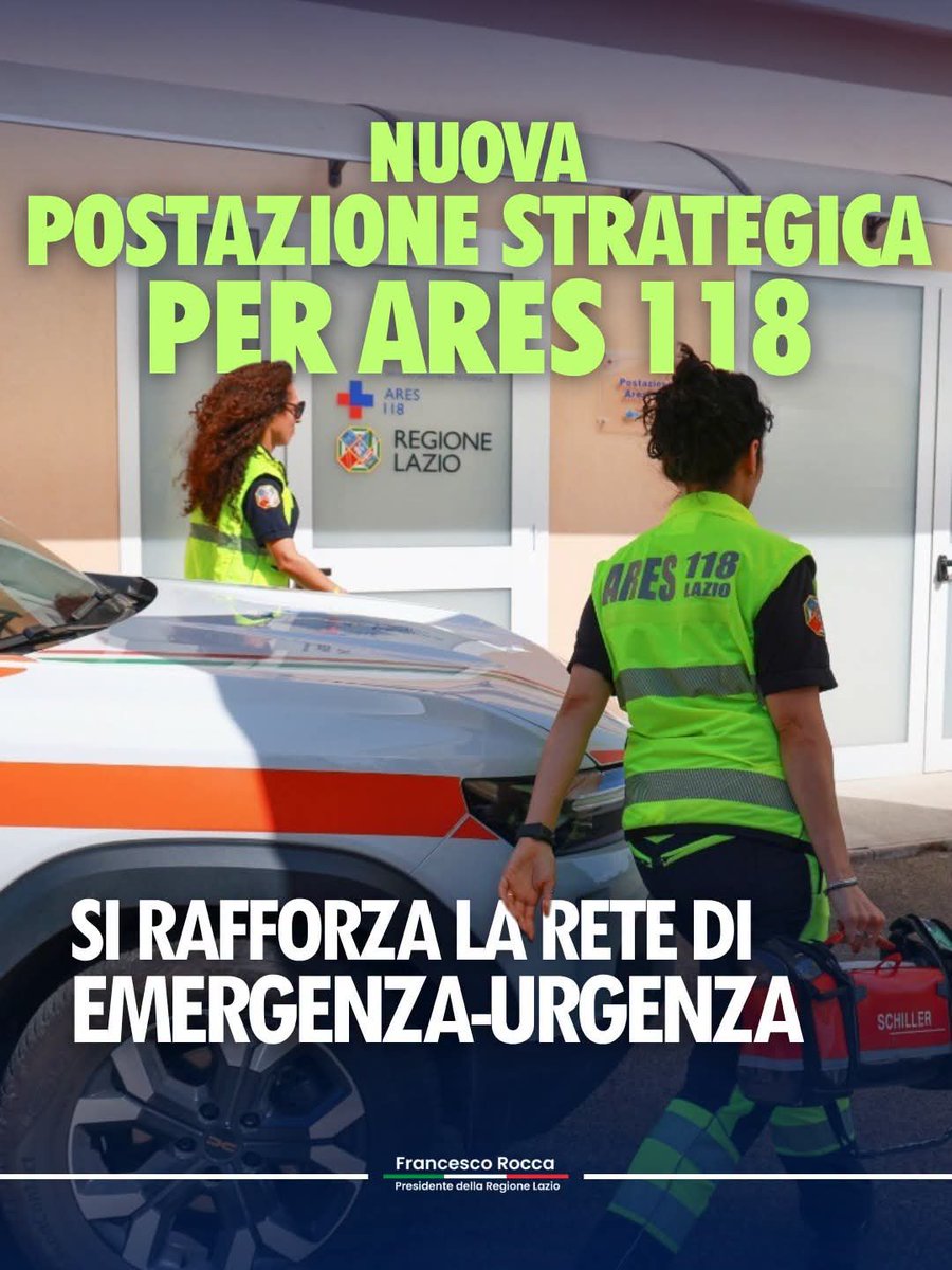 roccapresidente's tweet photo. Nuova postazione per ARES 118: inaugurata la base con automedica che si trova a Roma a ridosso del Raccordo Anulare, nella sede dell'Istituto Zooprofilattico Sperimentale Lazio-Toscana.

Ciò garantisce interventi più tempestivi nell'area sud-est della Capitale e dei Castelli. https://t.co/gm3pGaIjpZ