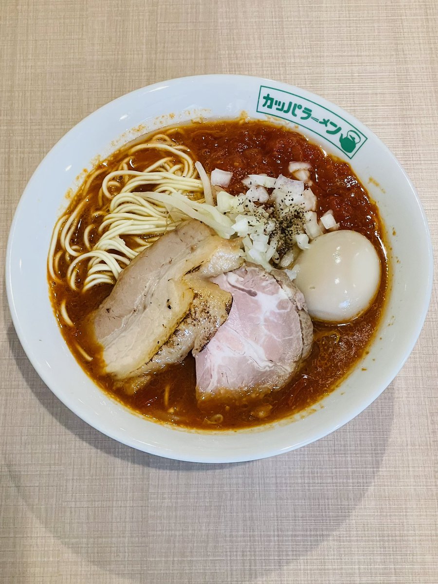 bloomramen's tweet photo. らーめん カッパハウス トコロザワ さん　にて
「味玉トマトラーメン｣
とろみ味わい濃厚にして酸味ですっきり
カッパグループさんの看板メニューを存分に堪能す　久し振り故喜びも ひとしお
真の定番たる+｢チーズごはん｣は控える一方で炙りチャーシュー香ばし!  印象的であった

2026年百三十六杯目 https://t.co/vbEUuG58O4