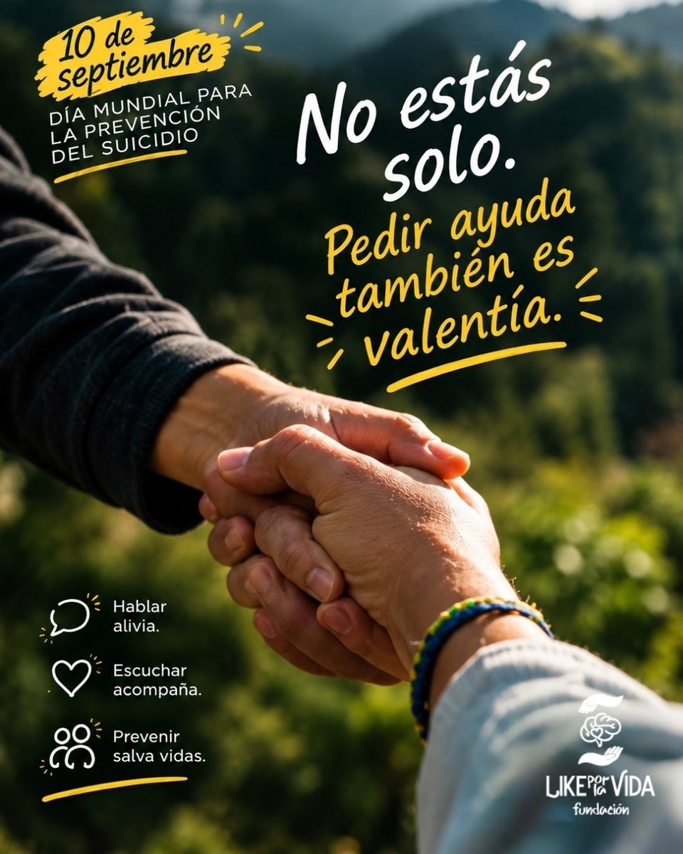 LikeporlaVida's tweet photo. Prevenir también significa cambiar la manera en que miramos al otro: dejar de juzgar, dejar de minimizar, aprender a preguntar y construir relaciones y comunidades donde hablar sea posible.

La prevención empieza mucho antes.
Empieza cuando decidimos que la persona importa. https://t.co/8zIf4swKhf