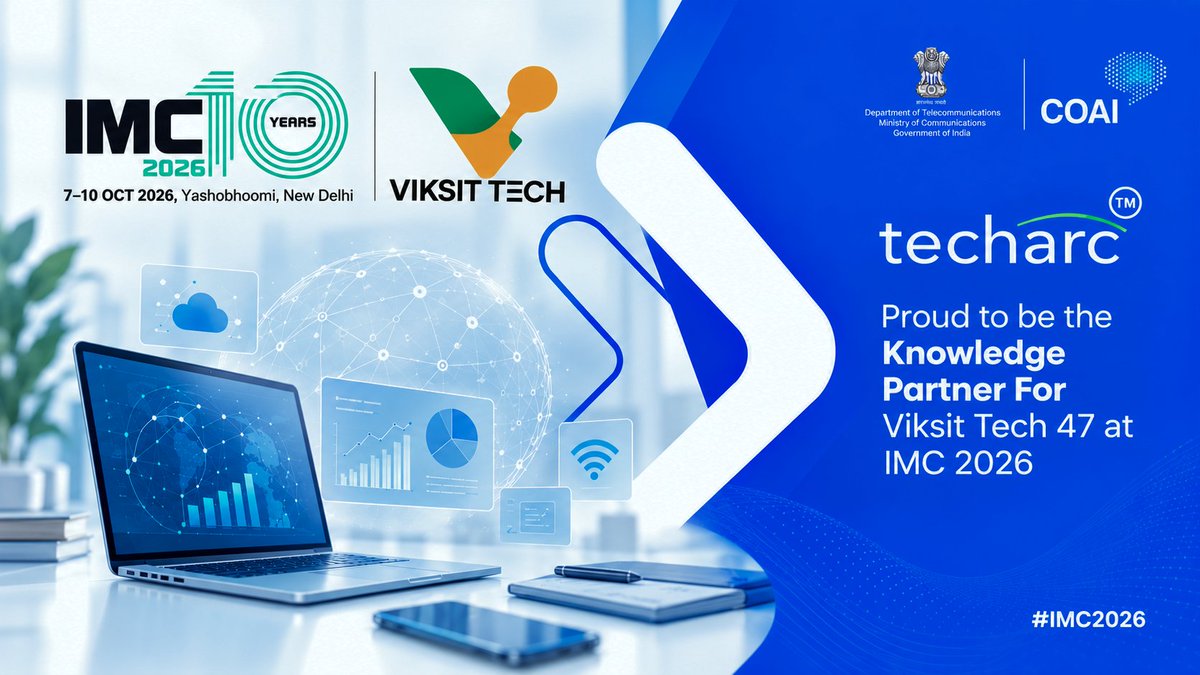 techarcinsights's tweet photo. Techarc is Proud to be the Knowledge Partner for Viksit Tech 47 at India Mobile Congress 2026, championing India's rise in the global tech value chain.
@exploreIMC
#techarc #indiamobilecongress #IMC2026 #gadgets #viksittech47 #VT47 #partner https://t.co/WezdXqG8aj