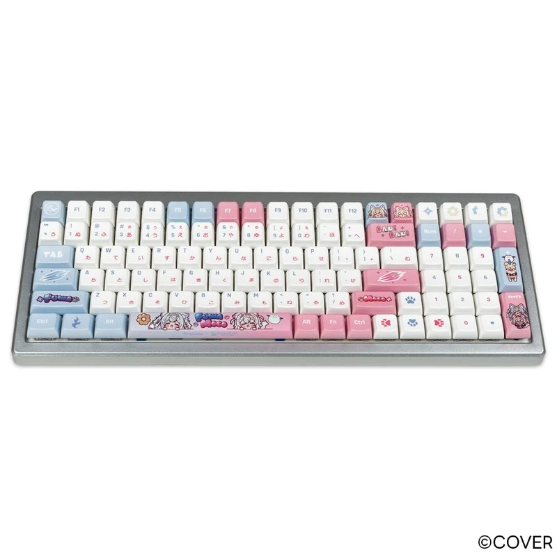 denfaminicogame's tweet photo. ホロライブの双子VTuber「FUWAMOCO」とDuckyのコラボ「マウスパッド」「キーキャプセット」が販売開始。BAU！BAU！
https://t.co/FjWEKxt1bW

やさしいピンク×ブルーの配色で、イラストはみたらしねこ氏による描き下ろし。マウスパッドは800x350x3mmの大型サイズで、キーキャップは132個セット https://t.co/5fDHdVC9so