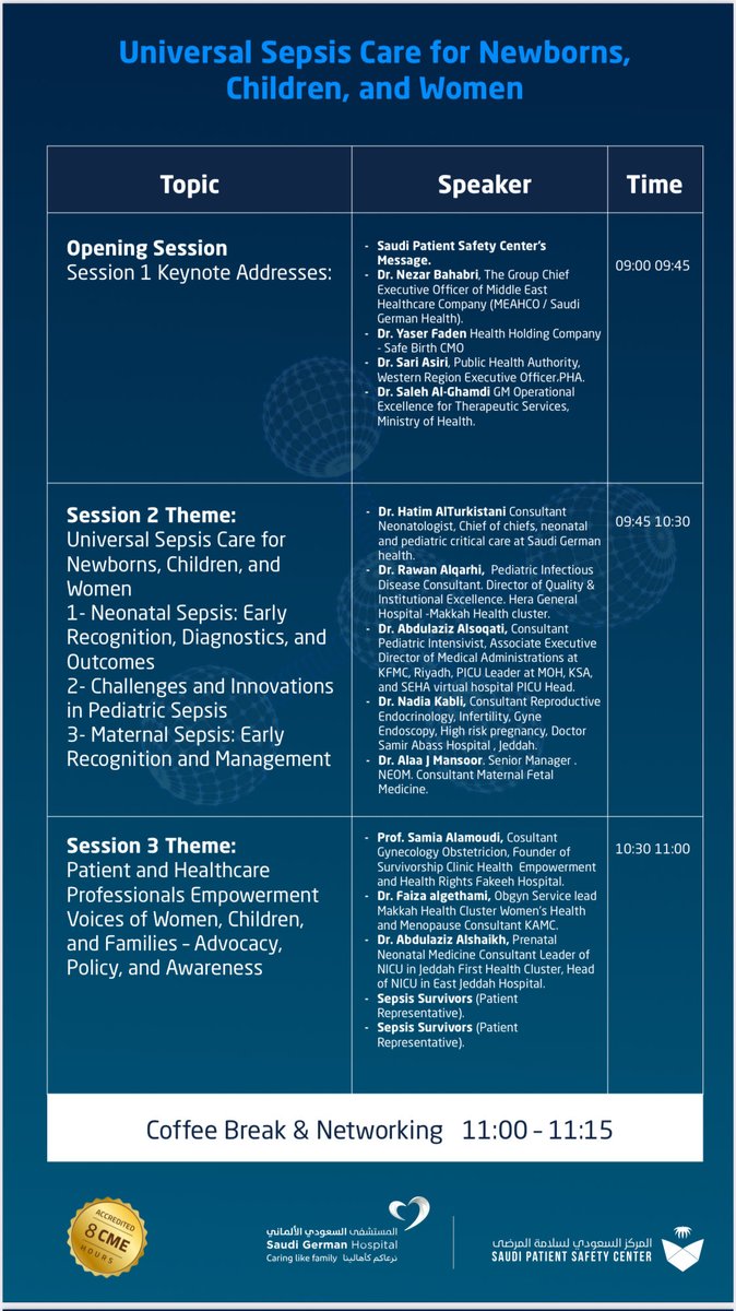 NadiaKabli's tweet photo. Session 2
Universal Sepsis Care for
Newborns, Children, and
Women
@SAUDIPSC https://t.co/NwuUbwC68Y