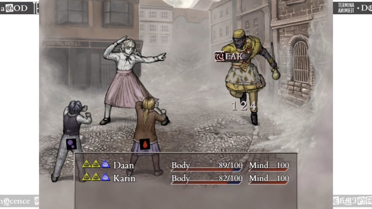 mauthe_doog's tweet photo. New Fear &amp; Hunger Termina teaser on YouTube: "Let's draw some side view battlers"
Miro's added three-way fights to the game. It's your party vs another contestant vs another constestant. They attack each other and you. Genuinely insane feature https://t.co/fsJJbDyYme