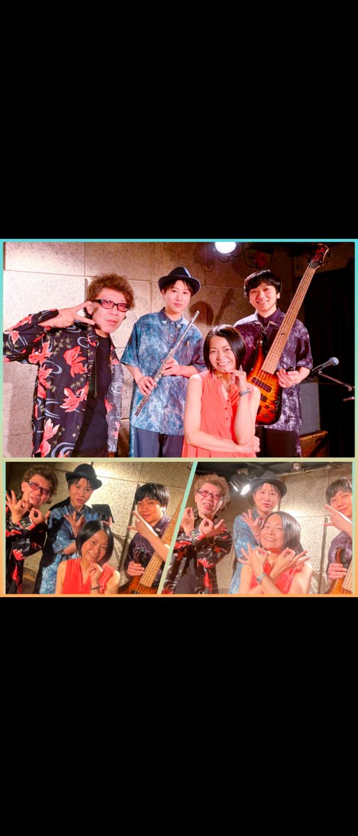 George0317's tweet photo. 大雨の中の新宿SACTライブご来場ありがとうございました!!

酒の場でしか会わないシミズリエ&amp;Dr.セクスィーとご一緒できて嬉しかったです🥳
いつもながら音楽&amp;メンタルを底上げしてくれるベース絲井勇太氏に感謝🌠

りえぴょんが当て書きしてくれたオリジナル【不在票】が名曲過ぎるのでまたどこかで!! https://t.co/YCY6pBCWCn