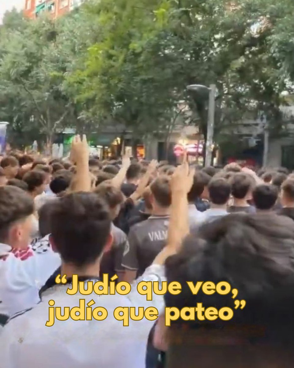 IsraelinSpain's tweet photo. El discurso de odio contra los judíos no puede tener cabida en nuestra sociedad. 

Exijimos una condena rotunda a las autoridades y trabajar para frenar esta escalada de odio en el fútbol. https://t.co/kdJItsGa34